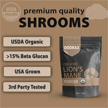 Dodrax® Organic Lion's Mane Mushroom Powder